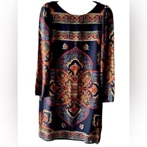 Massimo Dutti Dress Size 0 Extra Small Designer Boho Mini Floral Paisley blue